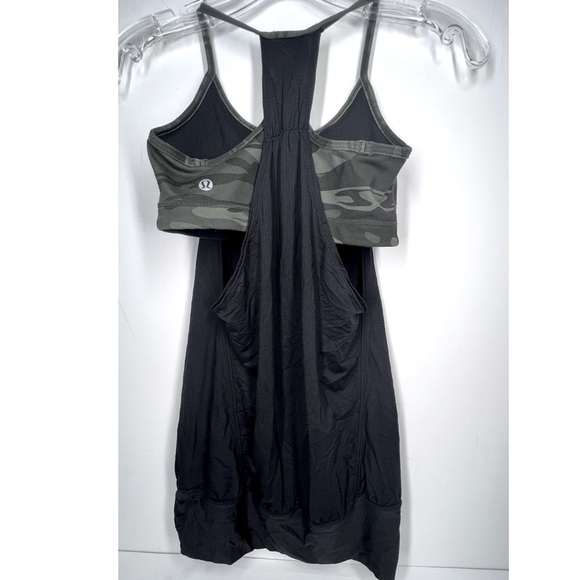 Lululemon Racerback Tank w/ Camo Bra 4 Black Green NWOT - Picture 8 of 13